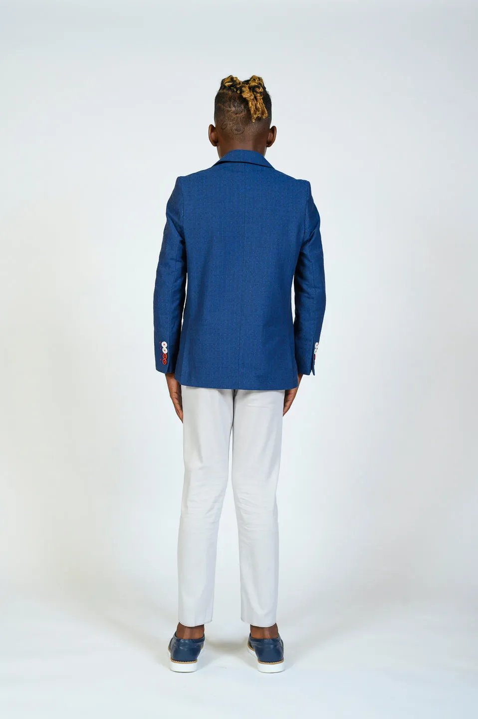 Blue Embroidered Blazer