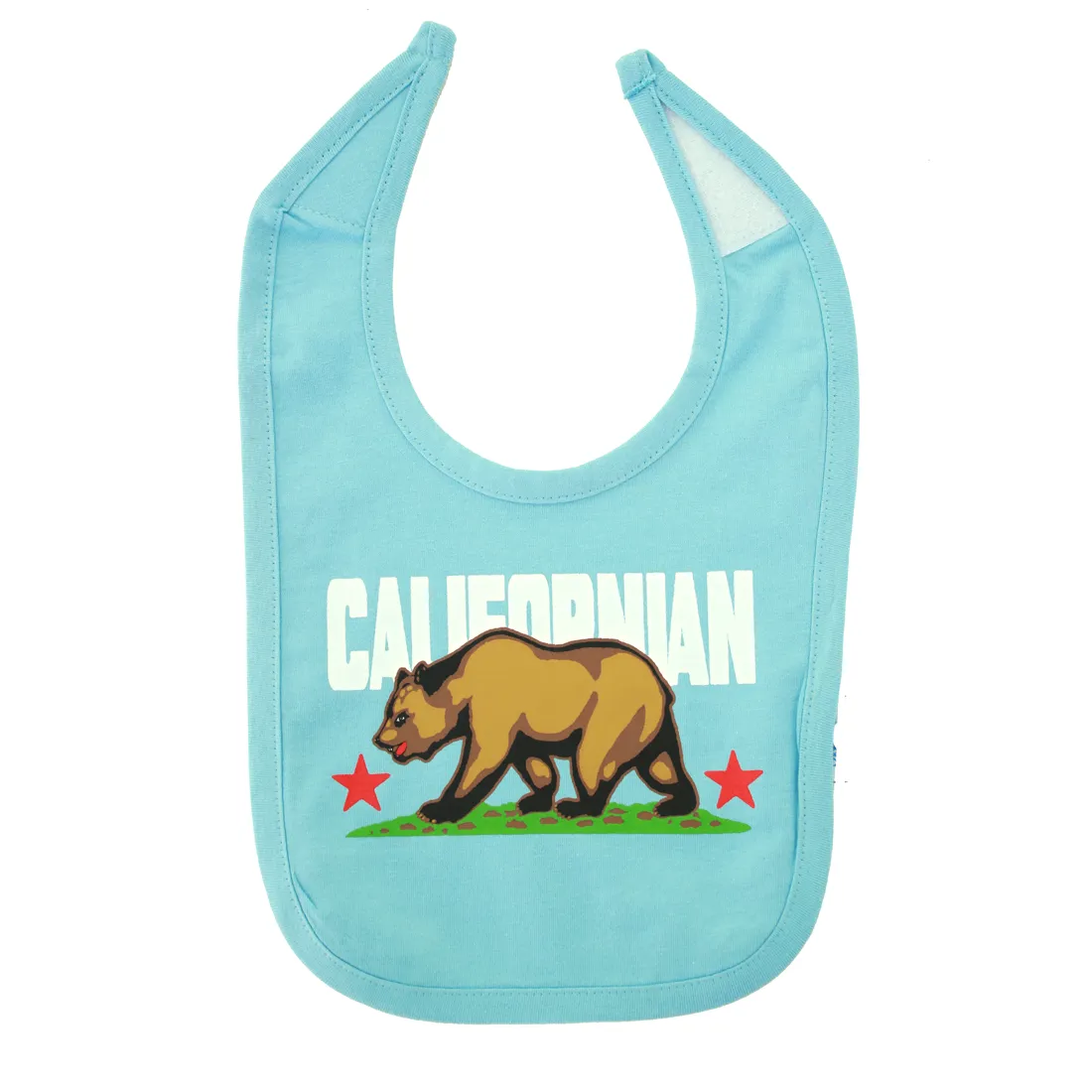 California Love Distressed Flag White Baby Bib