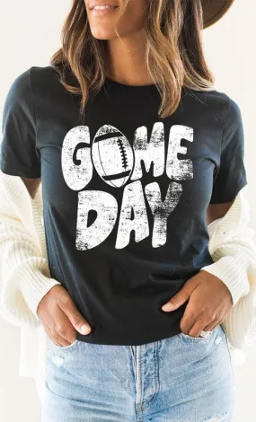 Distressed Game Day Graphic Tee (Plus size)