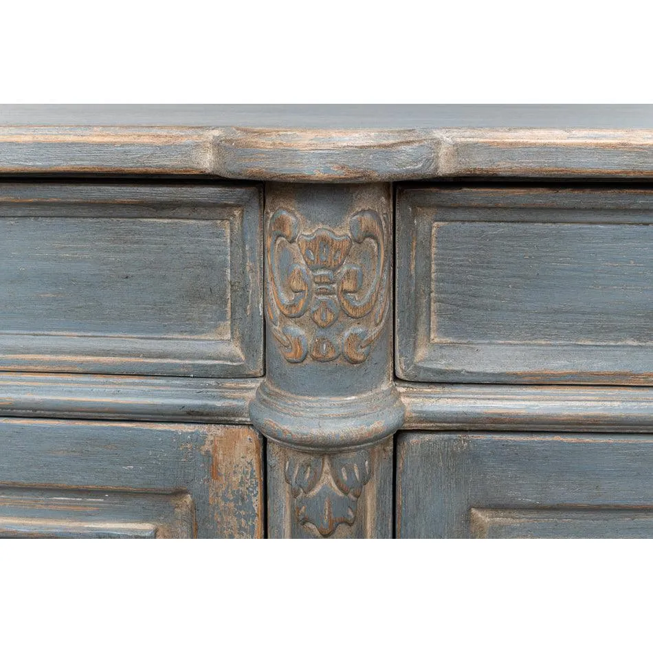 Distressed Lilac Gray Country Sideboard