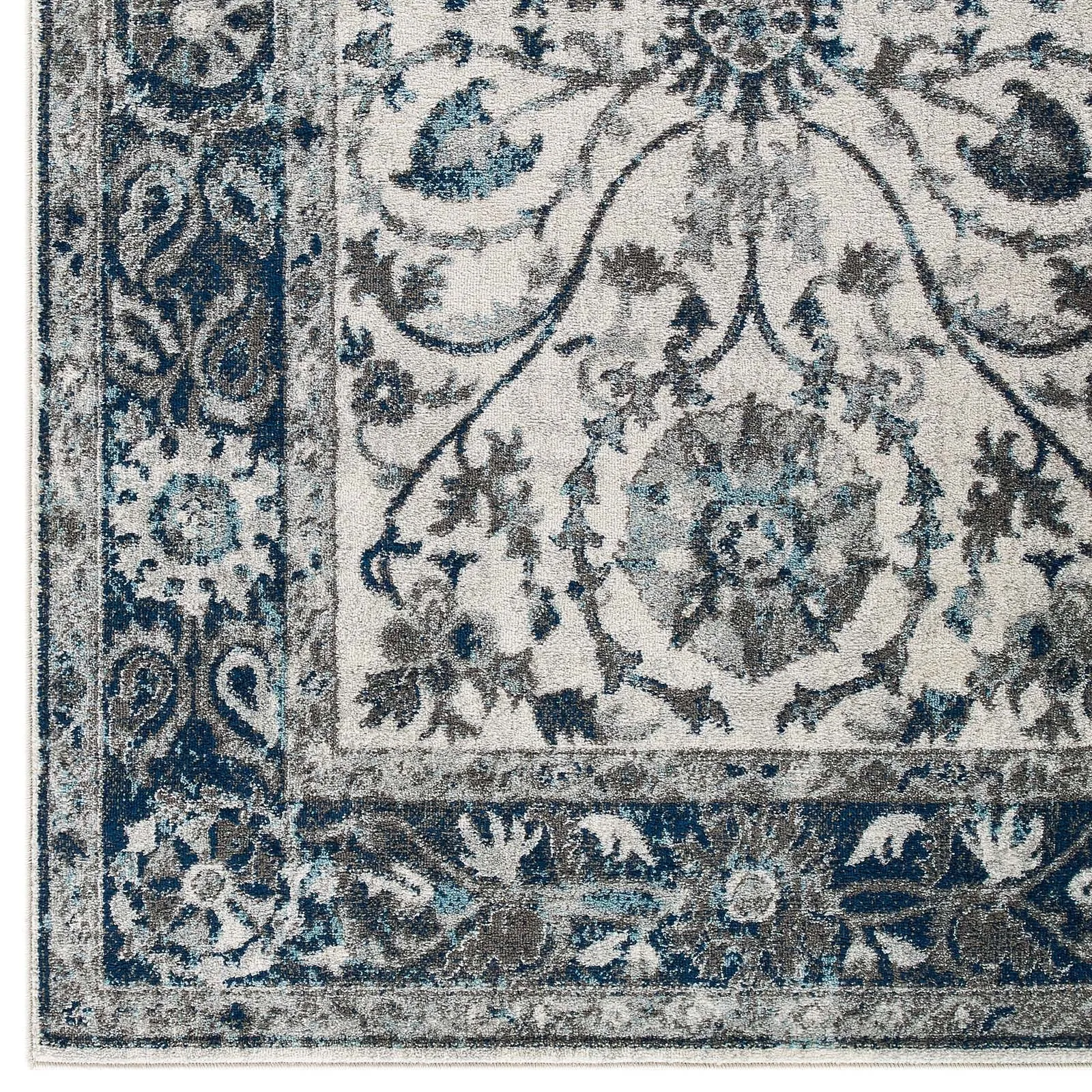 Entourage Samira Distressed Vintage Floral Persian Medallion Area Rug