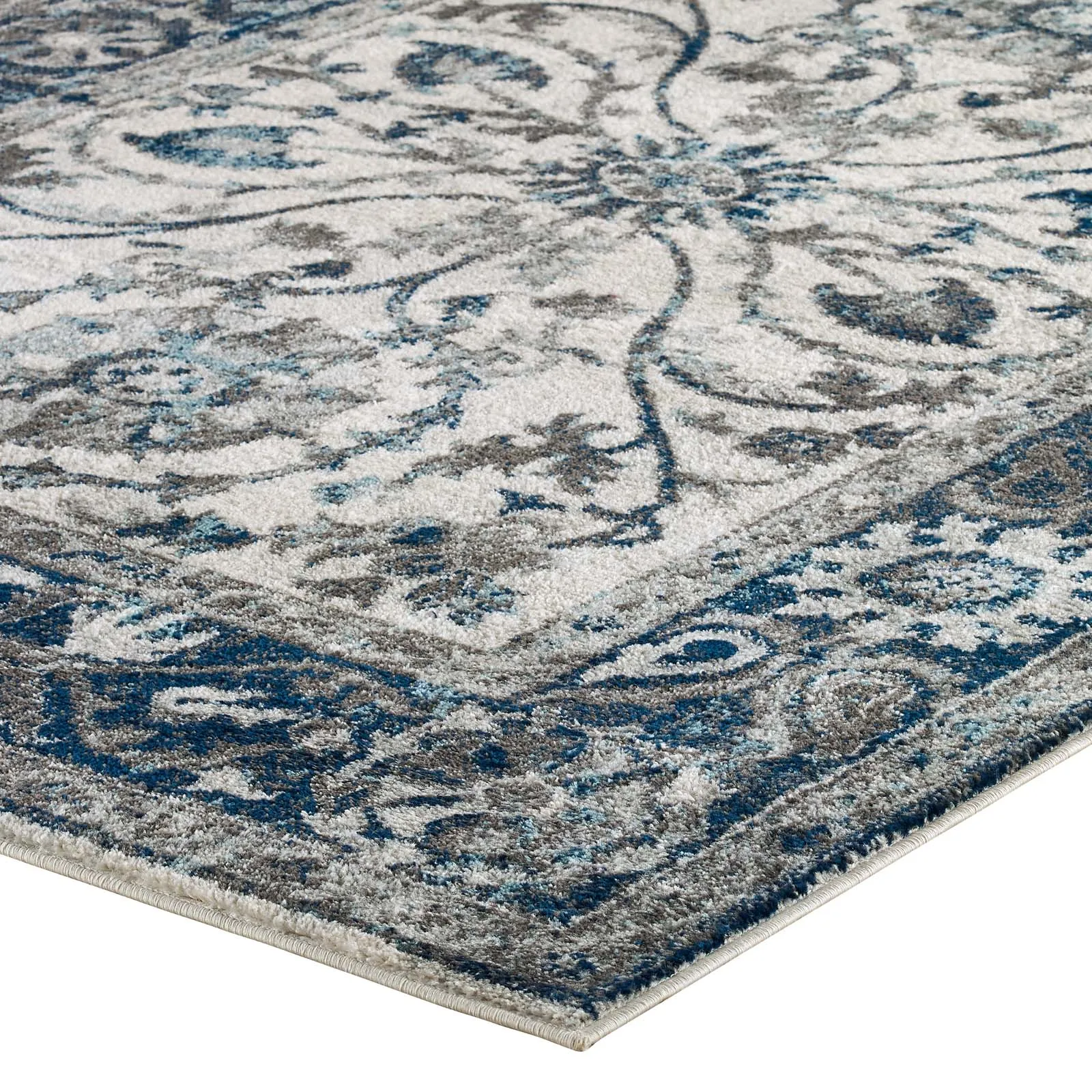 Entourage Samira Distressed Vintage Floral Persian Medallion Area Rug