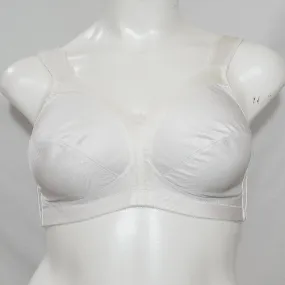 Exquisite Form 2558 Jacquard Satin Divided Cup Wire Free Bra 44B White NWOT