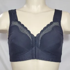 Exquisite Form 531 Cotton Front Close Wire Free Bra 34B Black NEW WITH TAGS