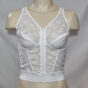 Exquisite Form 7565 Fully Longline Wire Free Posture Bra 34C White NWOT