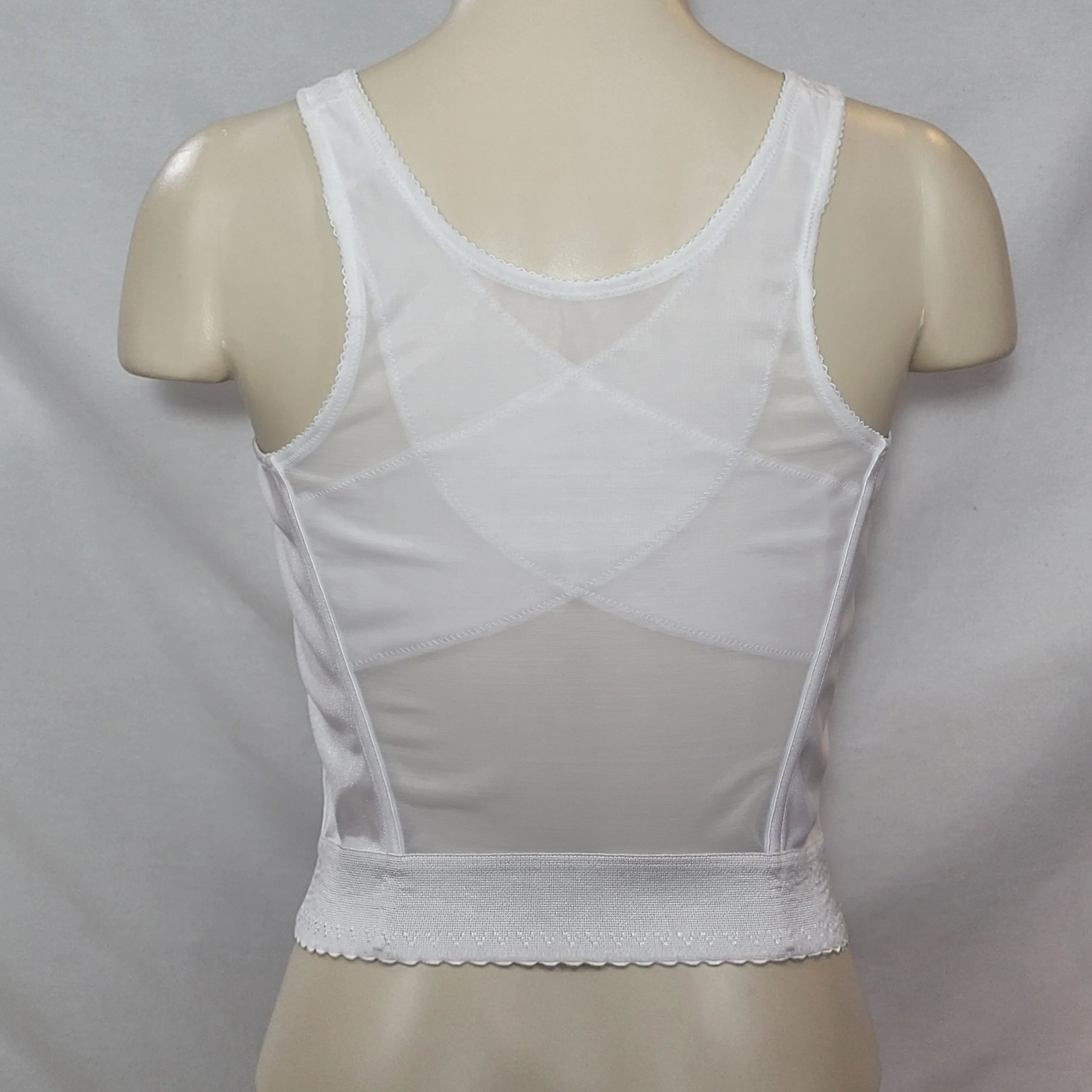 Exquisite Form 7565 Fully Longline Wire Free Posture Bra 34D White NWOT