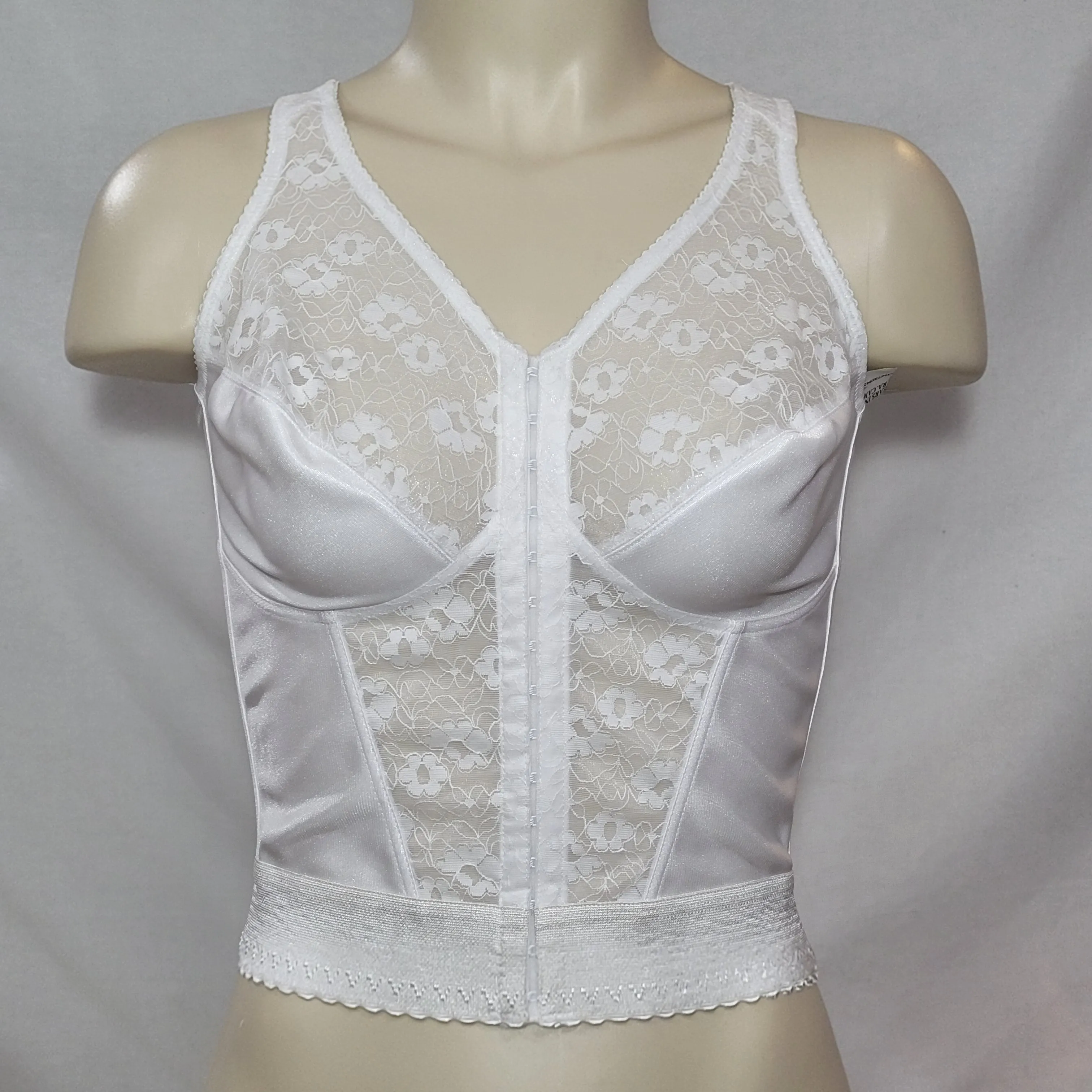 Exquisite Form 7565 Fully Longline Wire Free Posture Bra 44C White NWOT