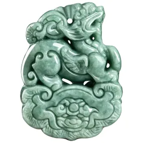 Exquisite Genuine Natural Jadeite Ruyi Kirin Pendant for Men and Women - Symbol of Prosperity and Protection