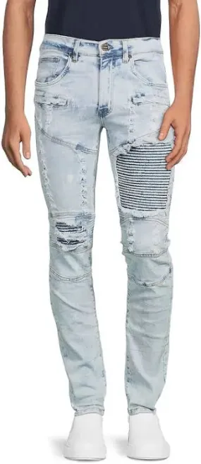 FWRD Distressed Moto Denim (Ice Blue)