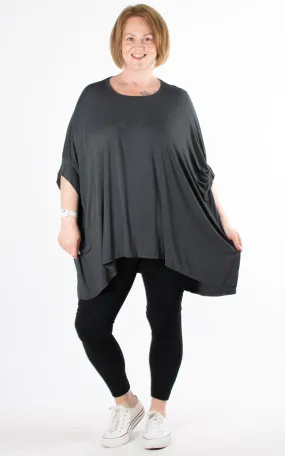 Jersey Plain Top | Charcoal