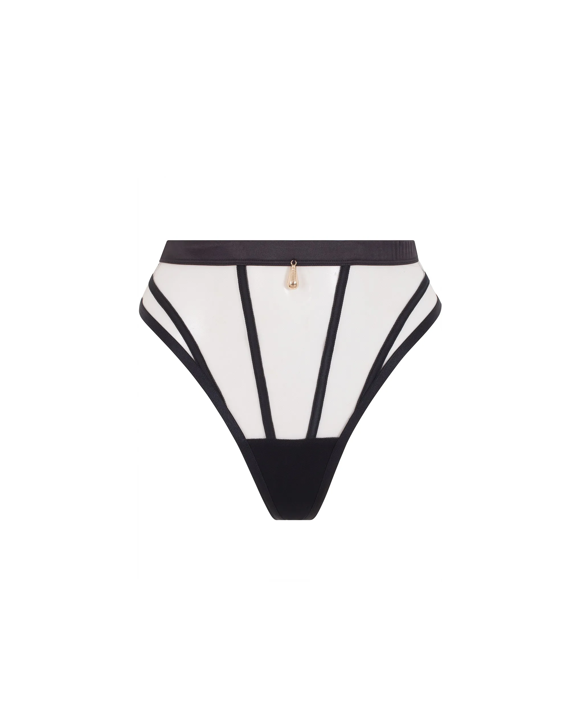 Karina High-Waist Thong Sheer/Black