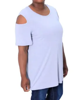 Ladies Plain Cold Shoulder Top