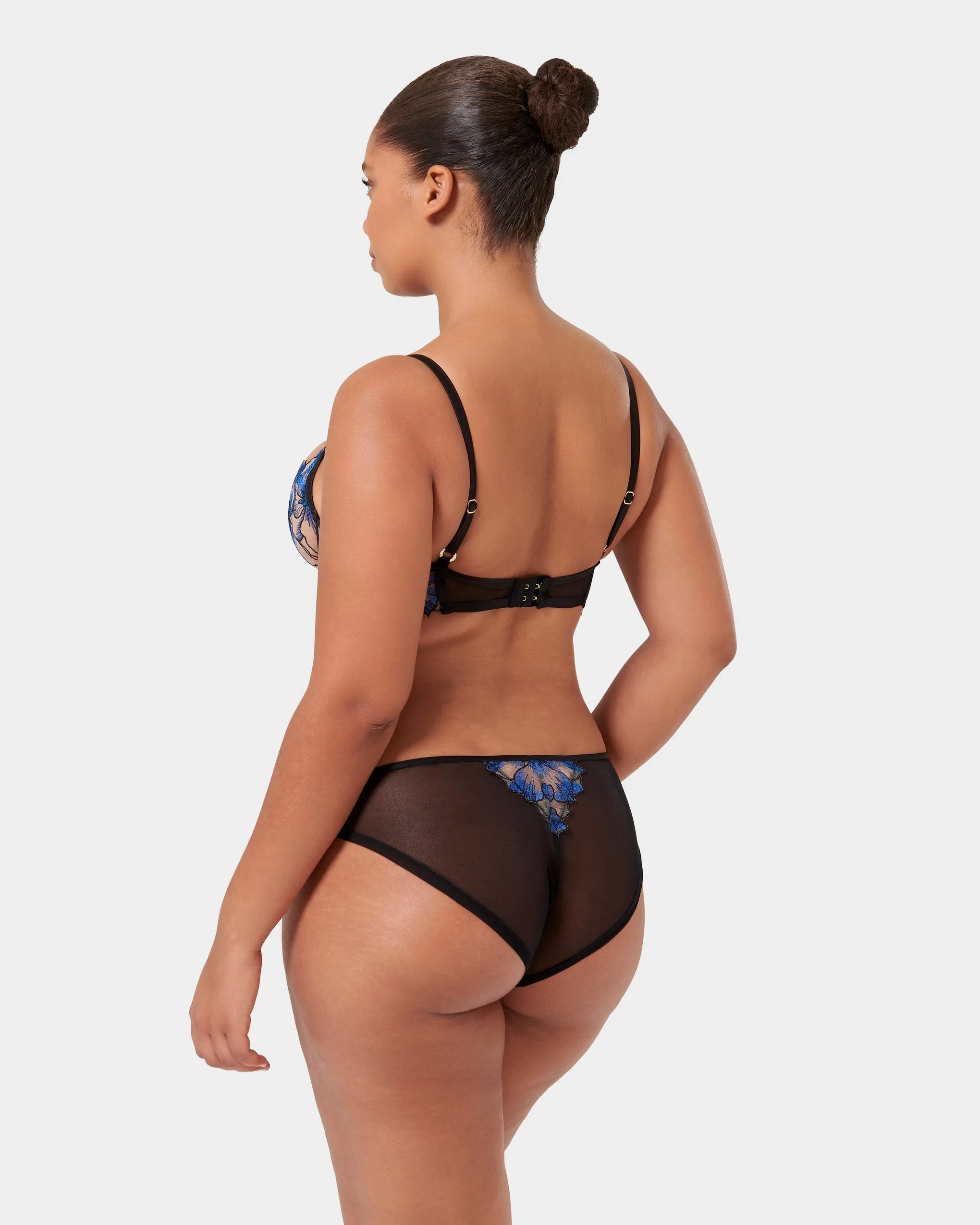 Lyandra Brief Egyptian Blue/Black/Sheer