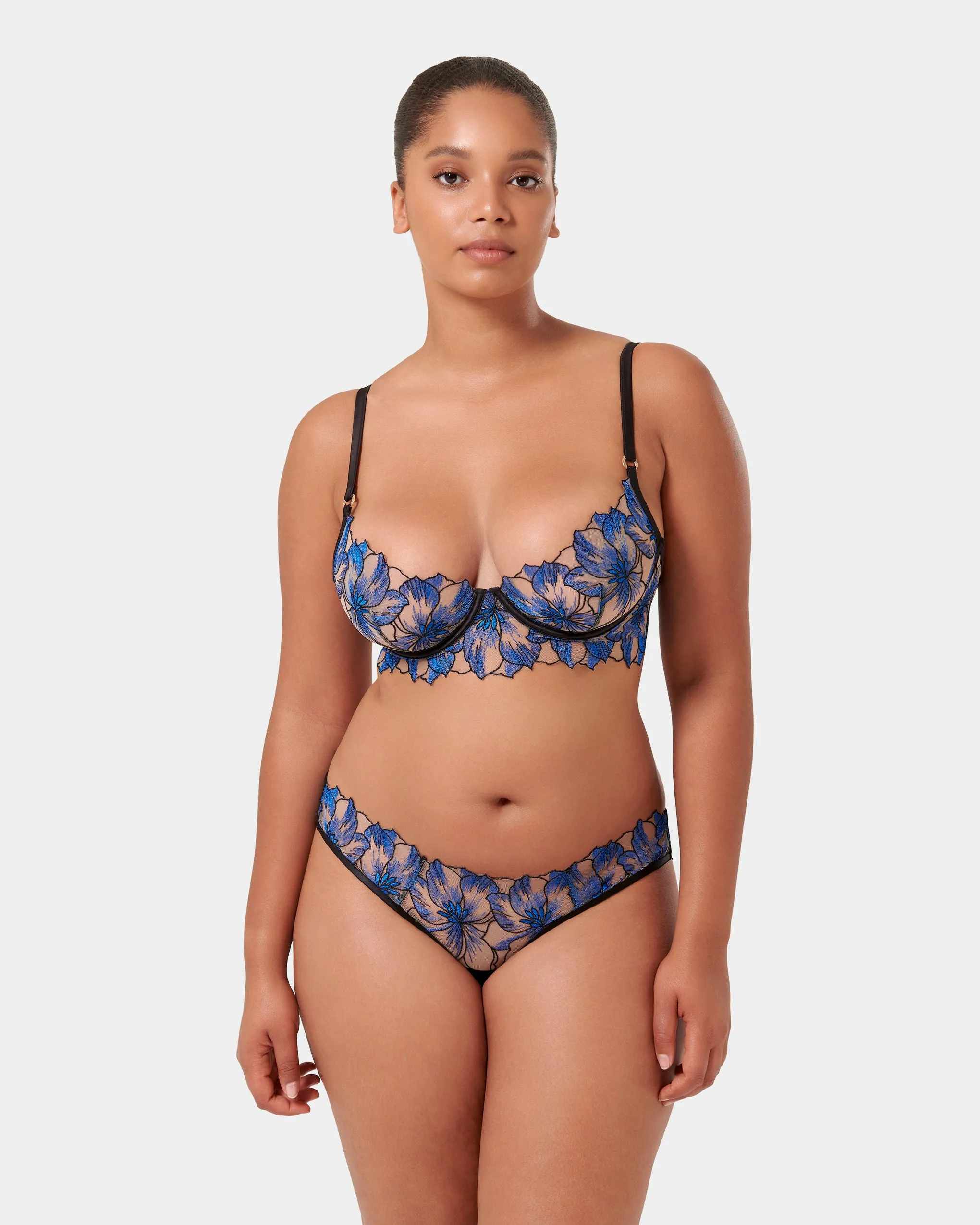 Lyandra Brief Egyptian Blue/Black/Sheer