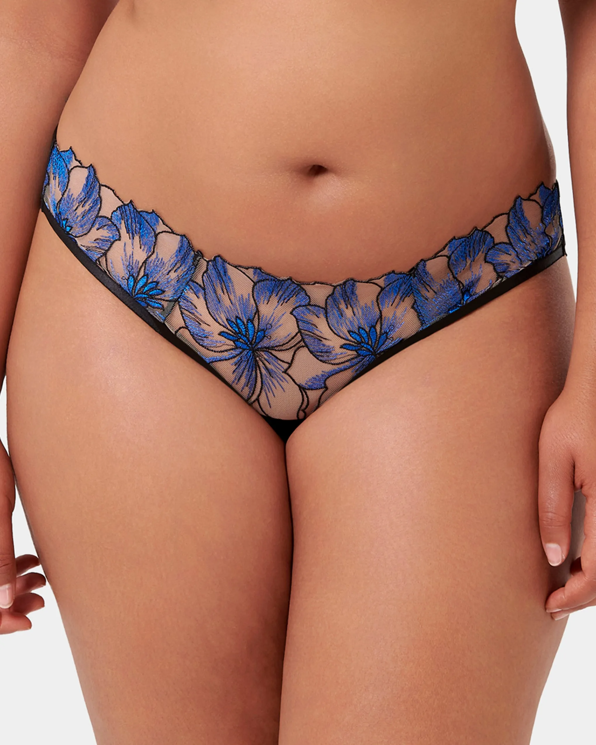 Lyandra Brief Egyptian Blue/Black/Sheer