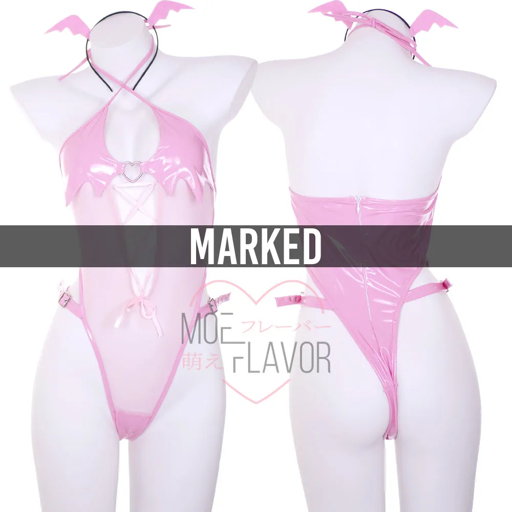 MARKED/DEFECTIVE Pink Sheer Succubus Bodysuit