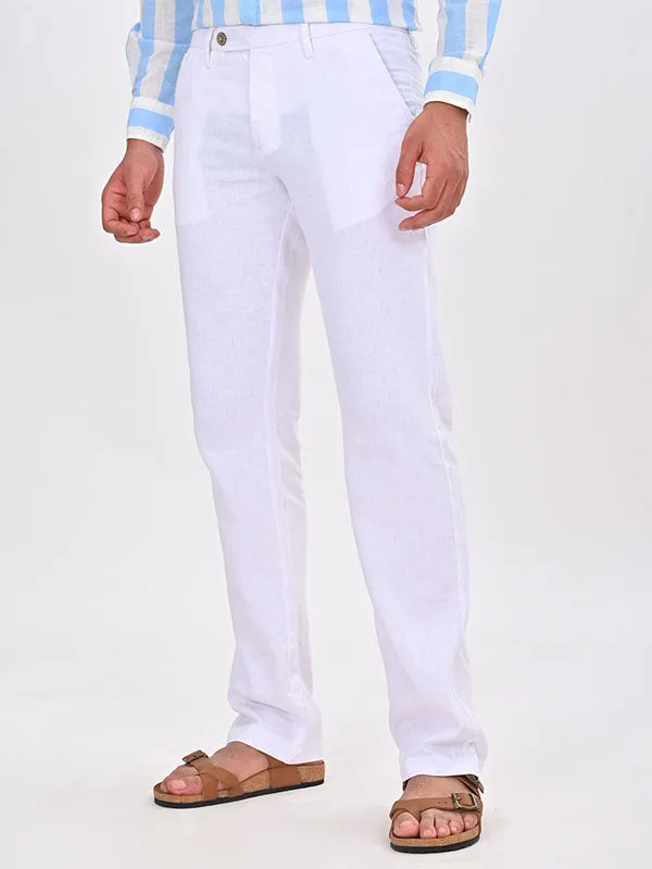 Men Kansas Fit Linen Blend Trouser