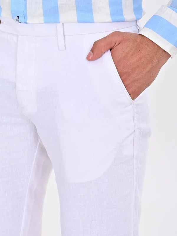 Men Kansas Fit Linen Blend Trouser