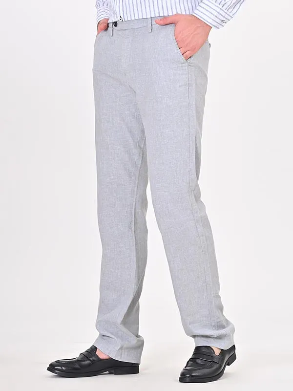 Men Kansas Fit Linen Blend Trouser