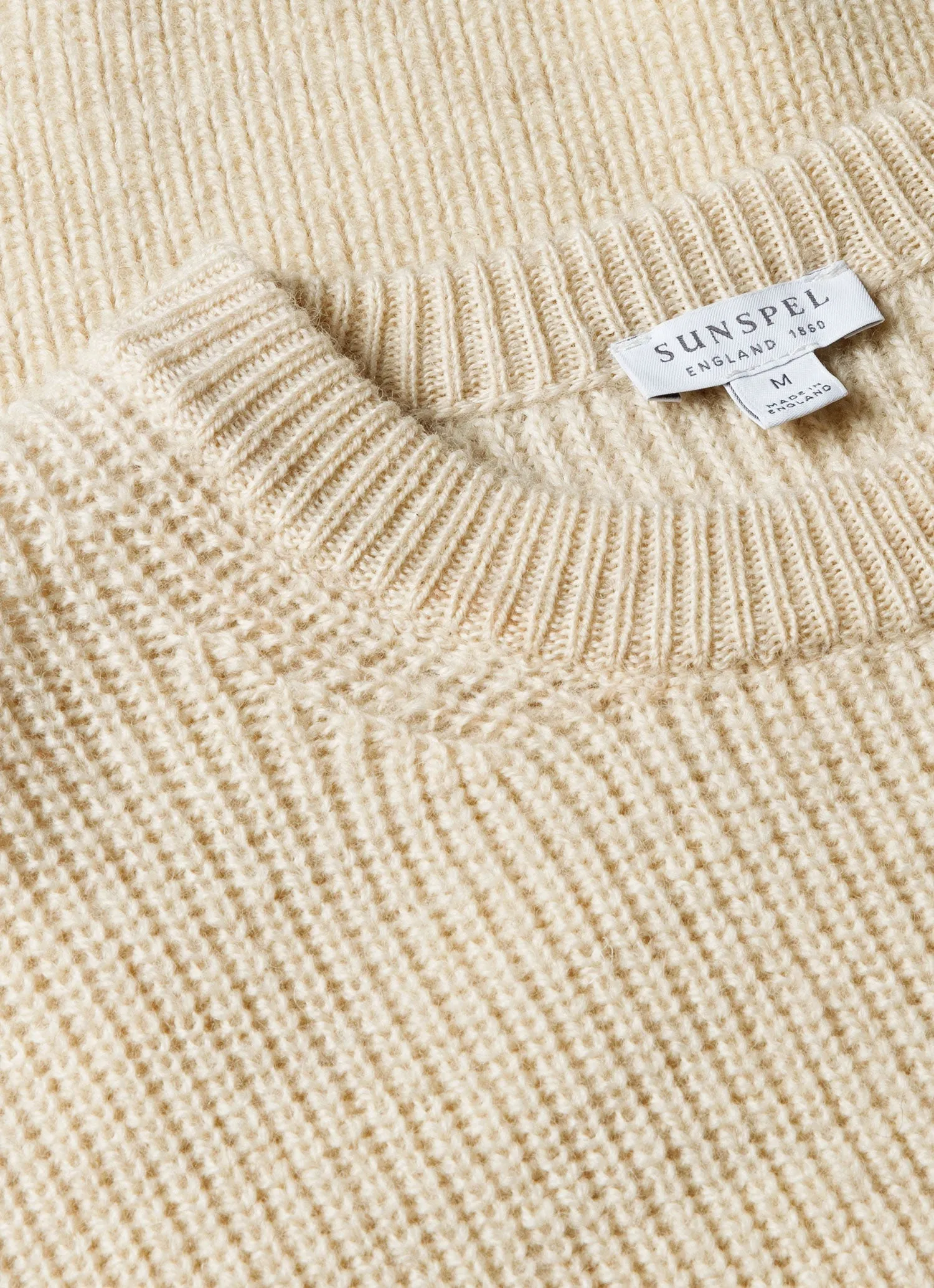 Men's Luxury British Wool Jumper in Natural Ecru