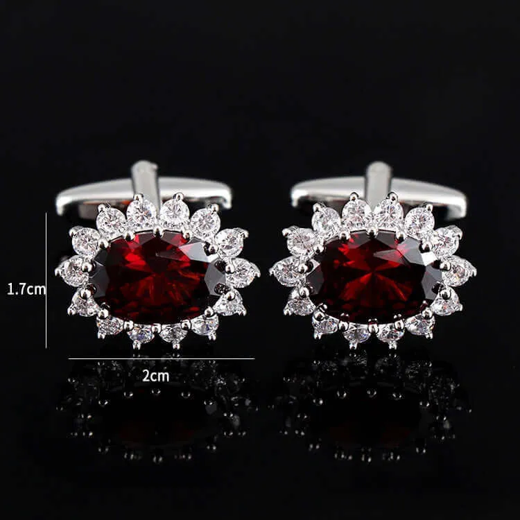 Men's Rhinestone Crystal French Luxury Business Swank Cufflinks