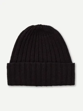 PLAIN RIBBED HAT BLACK