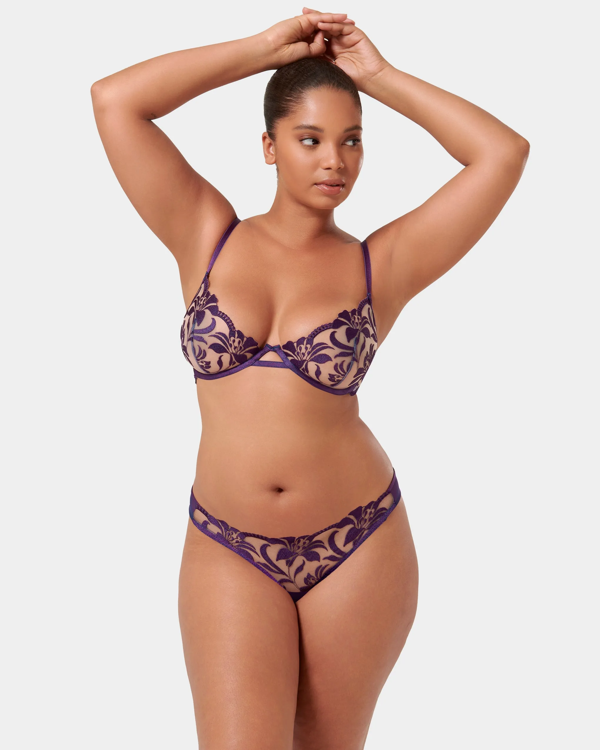 Set: Leonora Acai Purple/Sheer