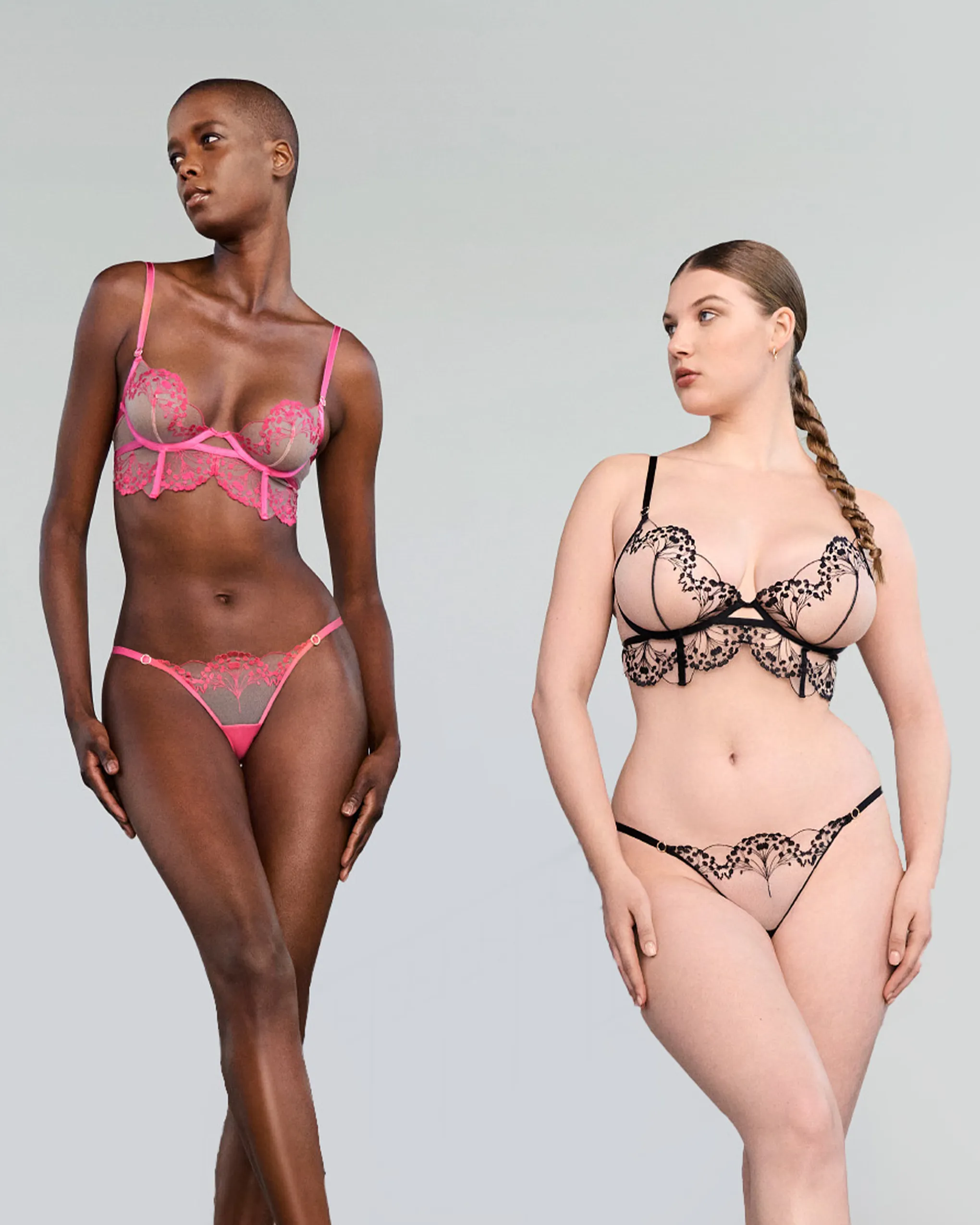 Set: Marisa Eco Fuchsia Pink/Sheer