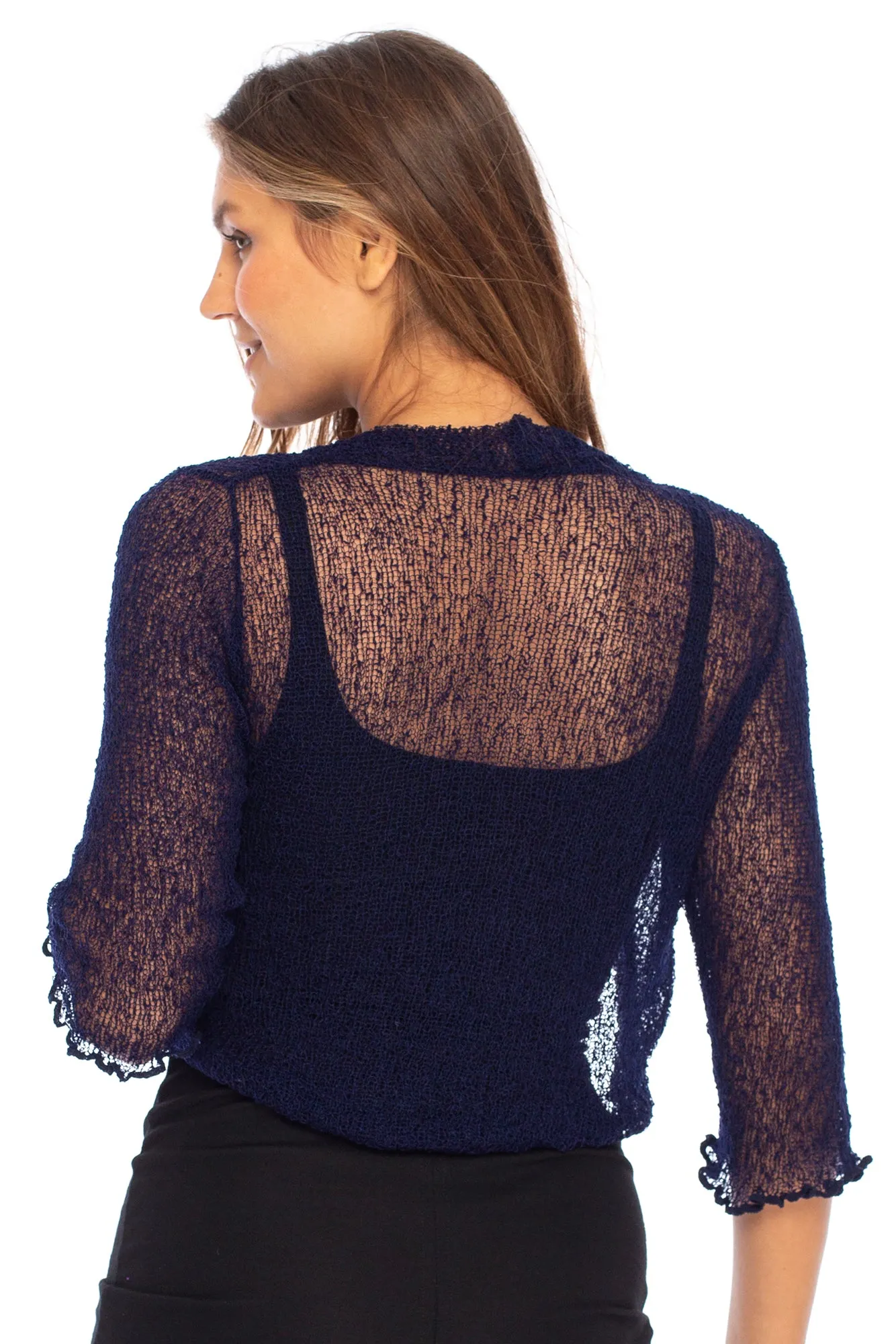 Sheer Cropped Bolero Jacket Shrug