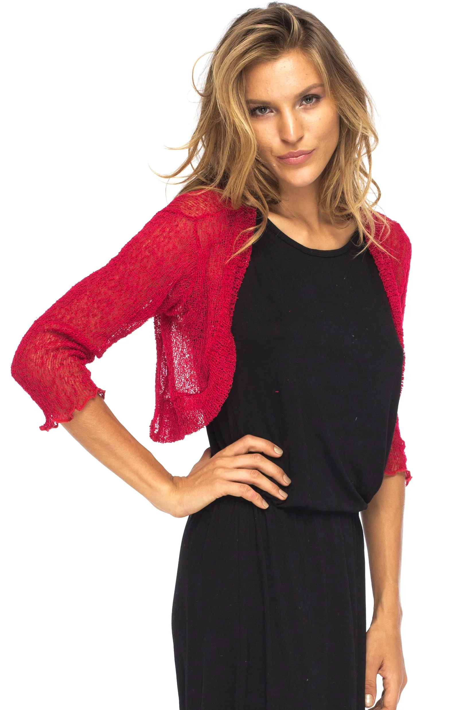 Sheer Cropped Bolero Jacket Shrug