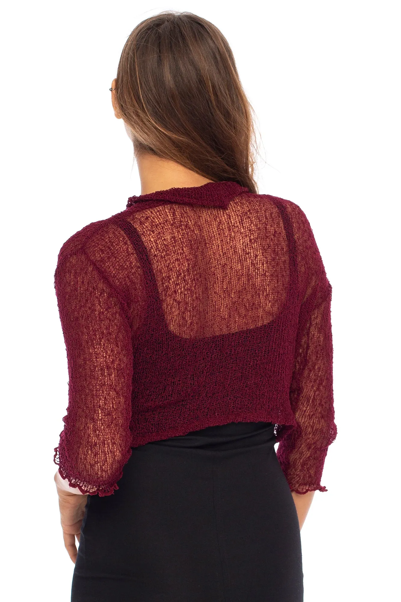 Sheer Cropped Bolero Jacket Shrug