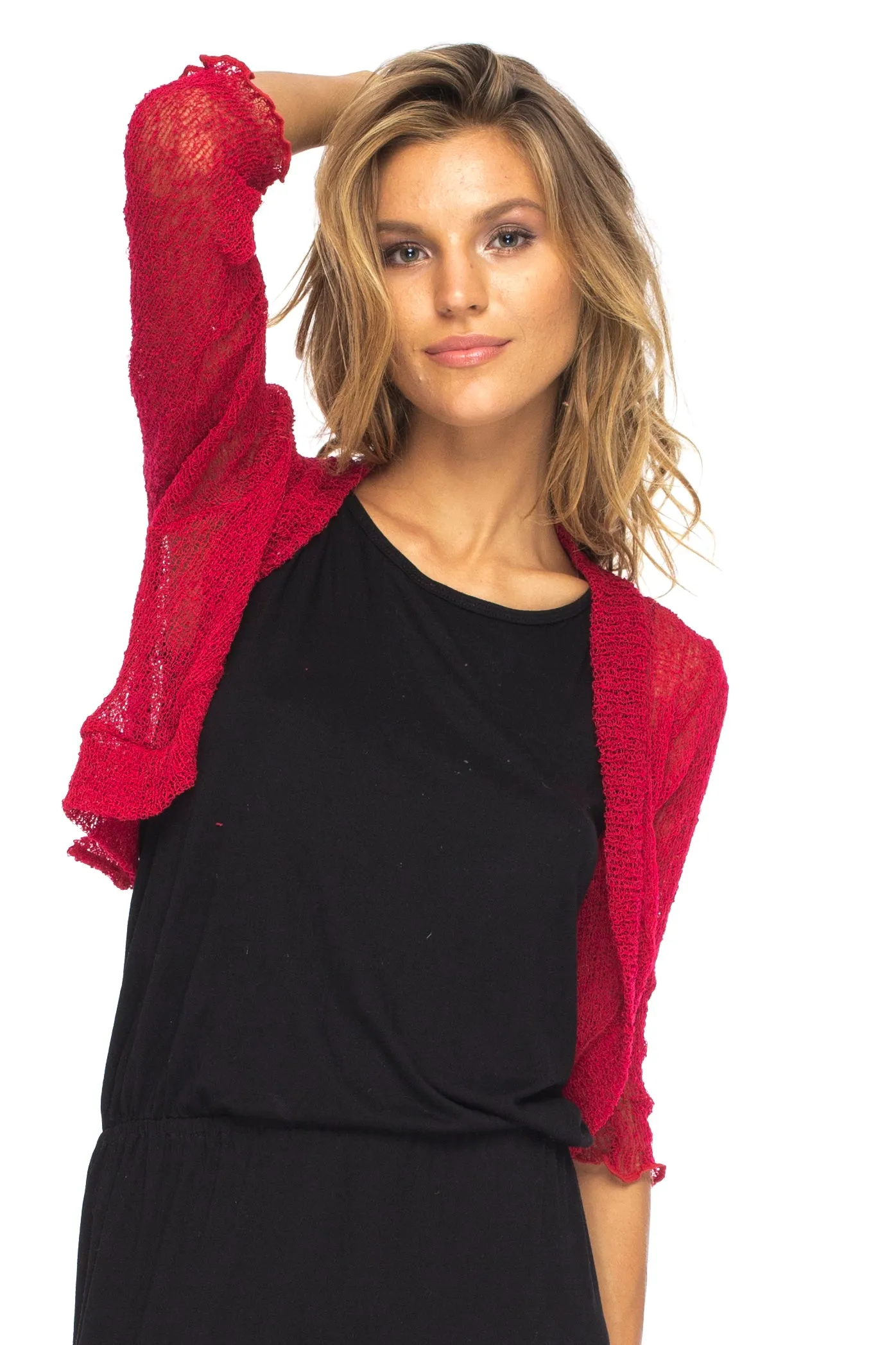 Sheer Cropped Bolero Jacket Shrug