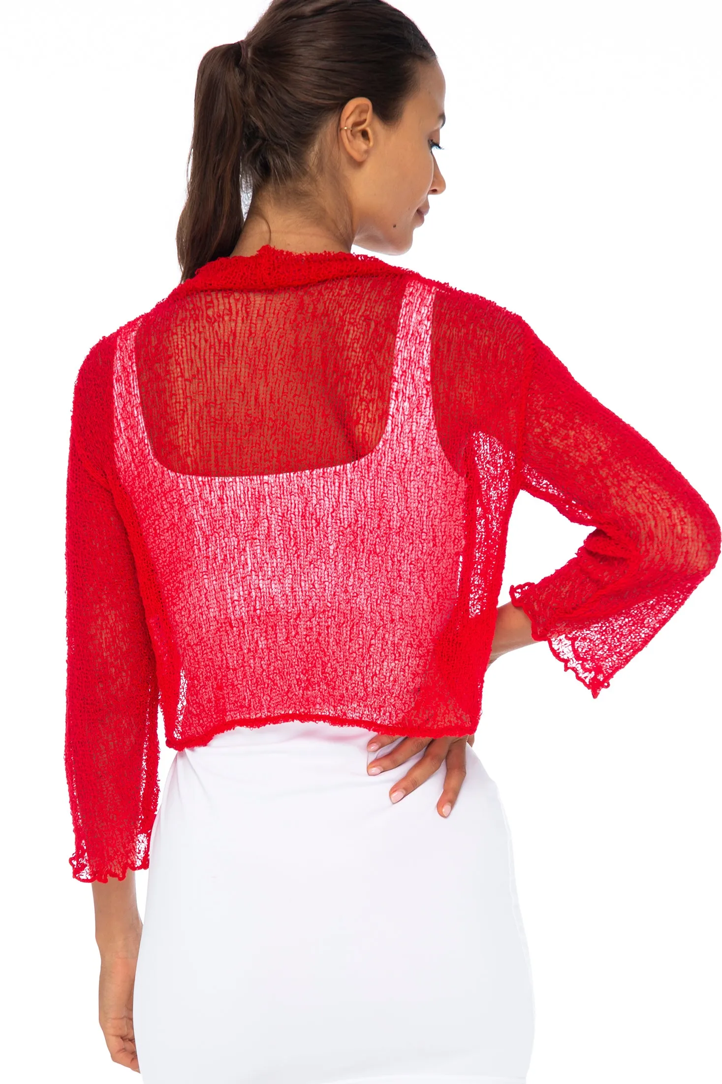 Sheer Cropped Bolero Jacket Shrug