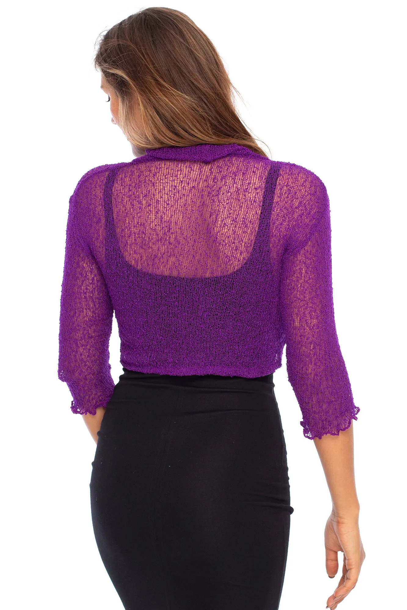 Sheer Cropped Bolero Jacket Shrug