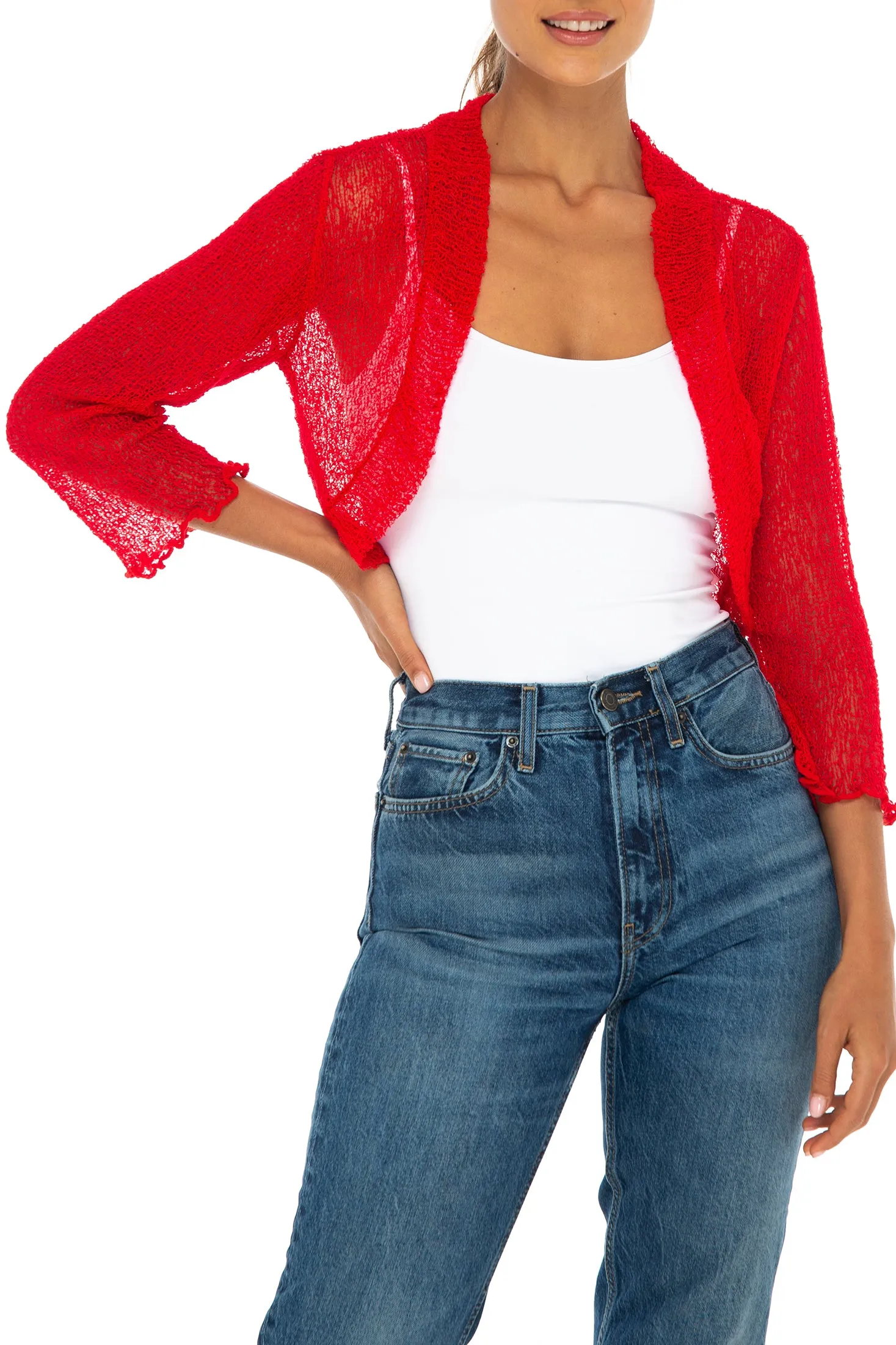 Sheer Cropped Bolero Jacket Shrug