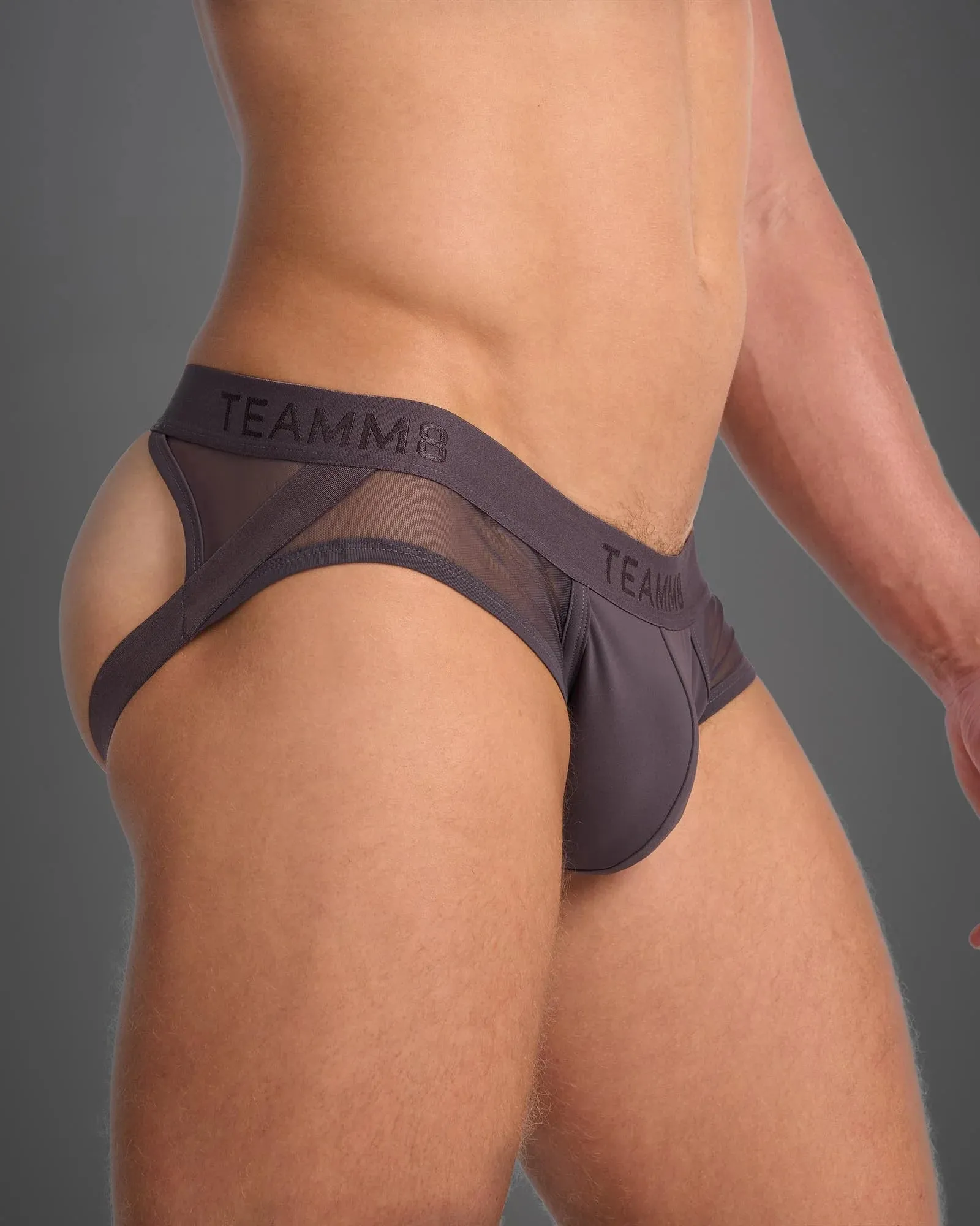 Teamm8 Score Sheer jockstrap mesh gunmetal